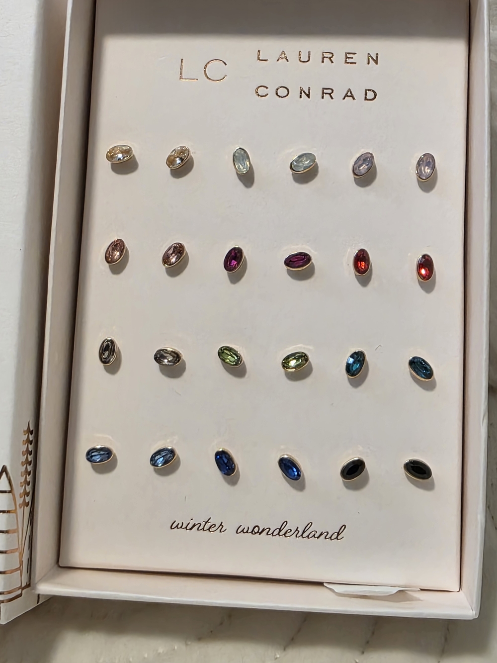 LC Lauren Conrad Winter Wonderland Multicolor Crystal Stud Earring Set
